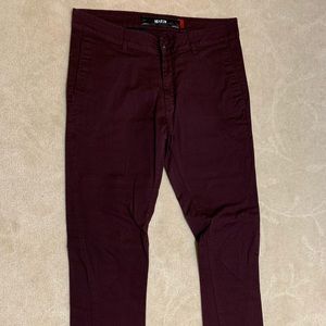 KR3W Maroon Chino Pants Slim Fit
